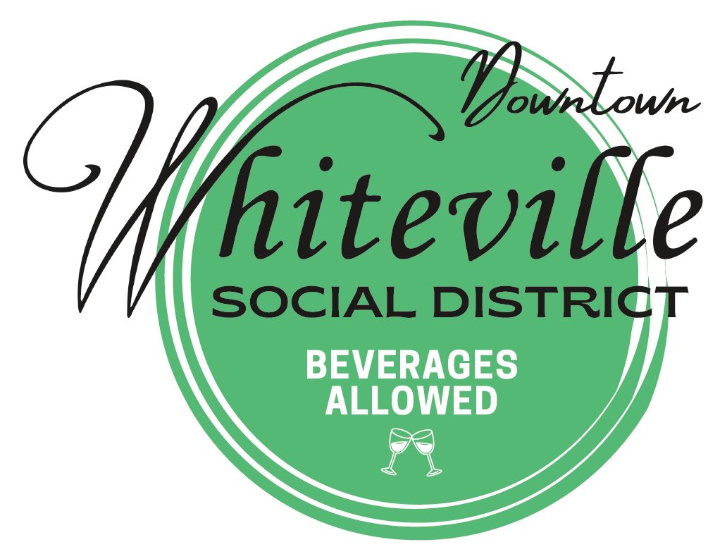 Downtown Whiteville - social district green button