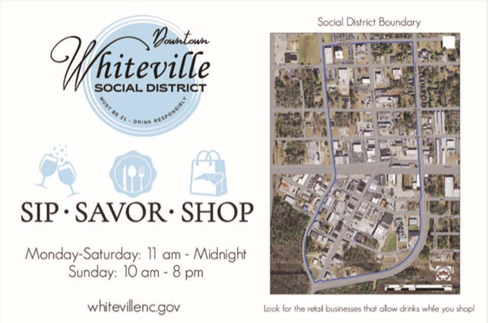 Downtown Whiteville - social district map