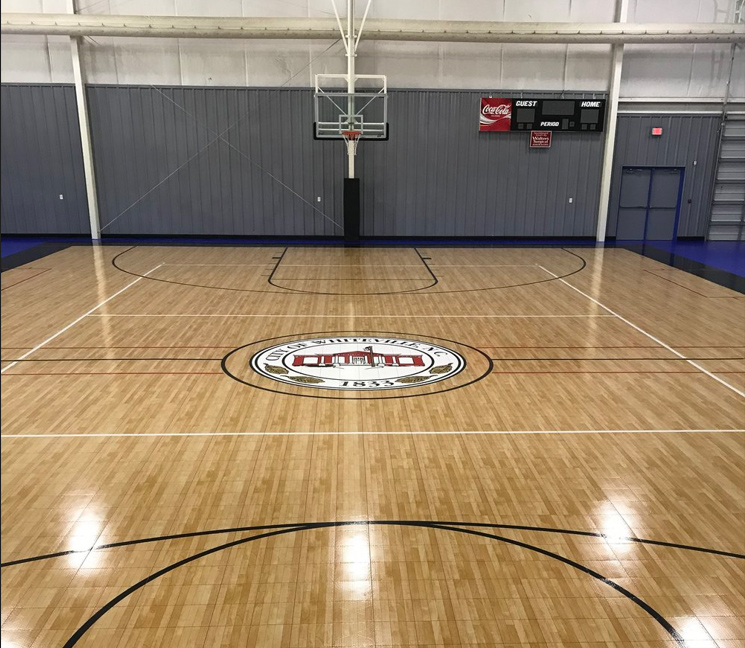 Newly renovated basketball court